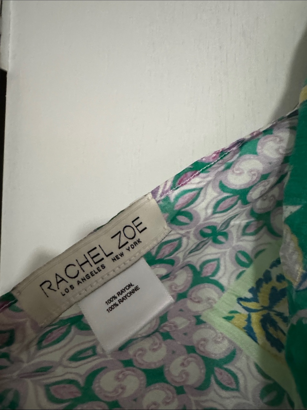 Rachel Zoe Green Floral Silk Scarf - Picture 2 of 2